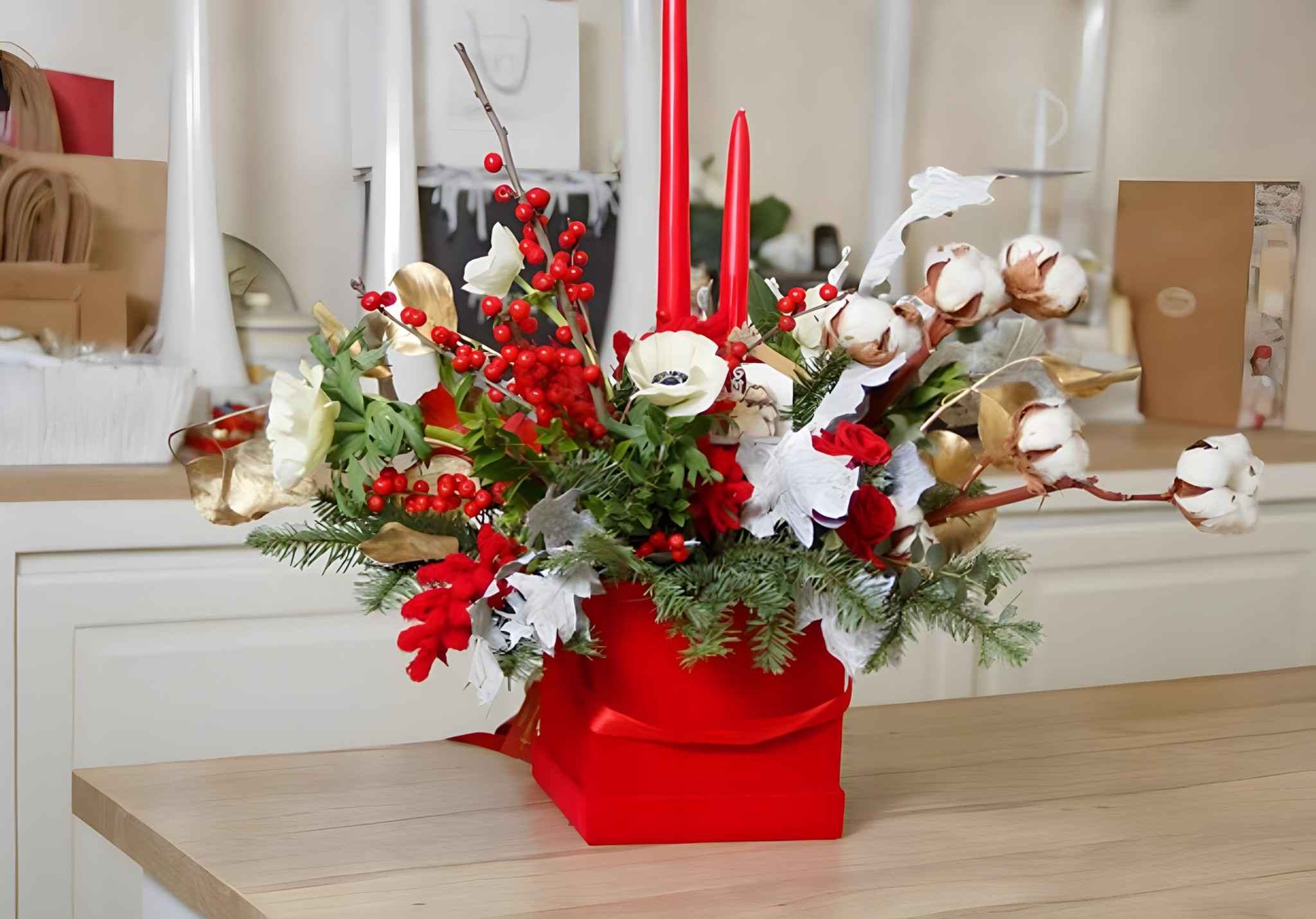 Aesthetic floral arrangement with soft lighting